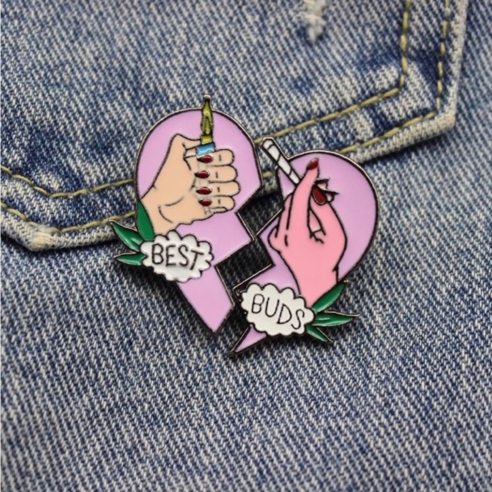 Best Buds Heart Enamel Pin